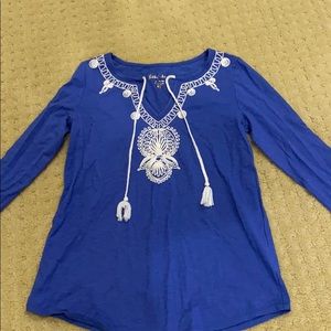 Lilly Pulitzer tunic, 100% cotton XS, periwinkle